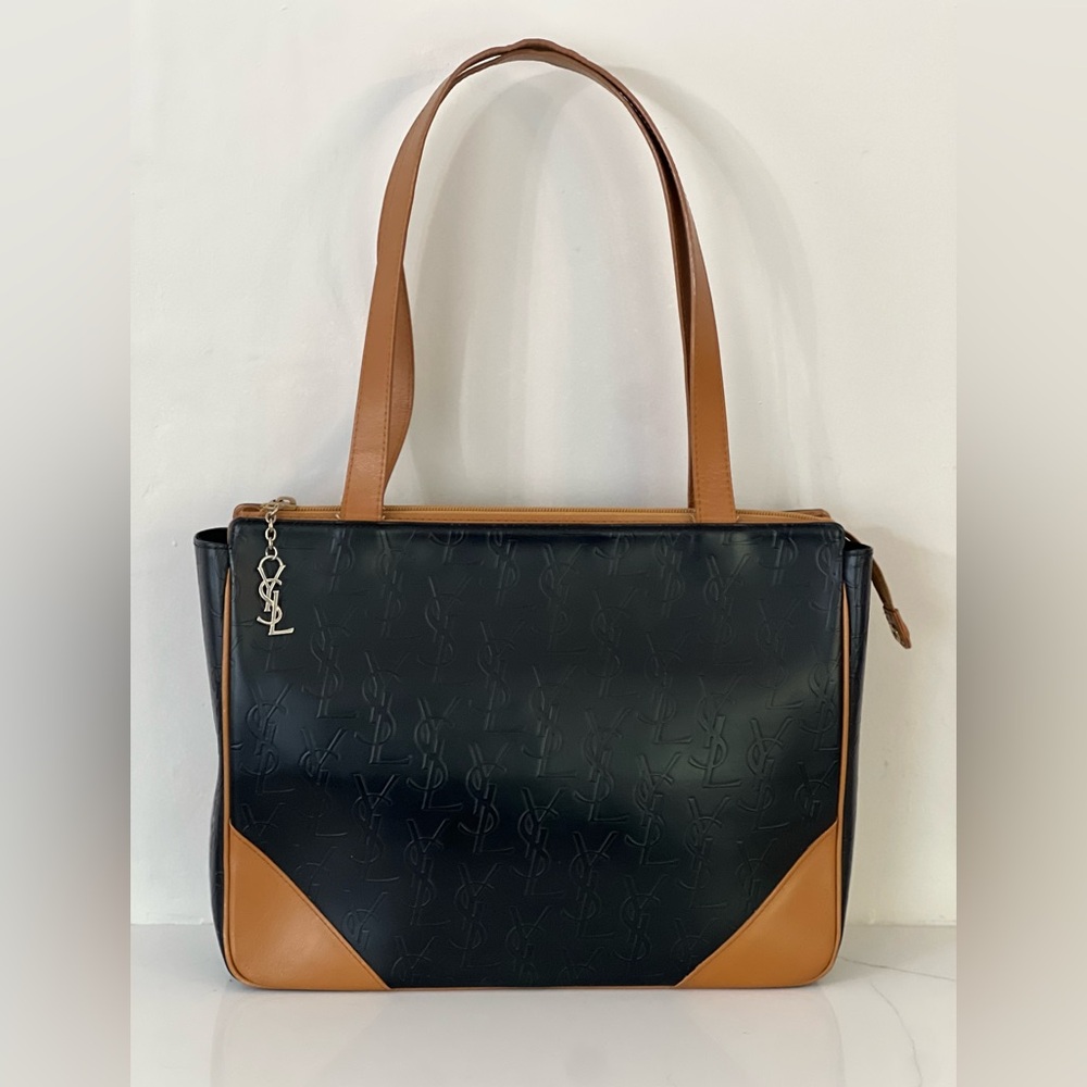 YSL Vintage Embossed PVC Tote